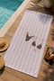 Pink and White Striped Butterfly Patterned 70X150 Beach Towel - Cotton Bath Towel - 3