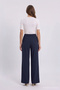 High Waisted Loose Fit Navy Blue Trousers 0287 - 3