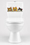 Toilet Sticker Set of Three Cute Cats Winking, Cheerful and Sad - Fun Bathroom Sticker Set - 5