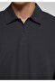 Relaxed Fit Polo Collar Plain Men's Anthracite Long Sleeve T-Shirt - 4