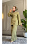 6488 - Stylish Comfortable Russian Linen Cotton Soft Fabric Women's Top and Bottom Set - 2