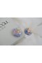 Kp634 Marble Patterned Hoop Earrings Gold (25 mm)
