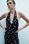 Andromeda Star Patterned Sequined Halter Evening Dress Black - 2