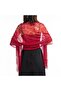 Women's lace shawl bordeaux red for weddings/parties/beach. - 5
