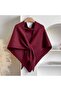Women's knit scarf burgundy wool/cashmere solid warm.