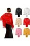 Elegant bridal shawl burgundy women's evening shoulder cover. - 4