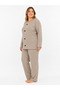 Ribbed Knit Cotton Flared New Season Plus Size Homewear - 4