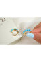 Kp790 Turquoise Beaded Hoop Earrings (Inner Diameter 12 mm) - 3