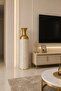84 cm White Gold Motif Tall Floor Vase – Large Decorative Vase