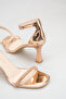 Rose Mirror Stone Detailed Thin Heeled Ankle Strap Evening Dress Sandals - 3