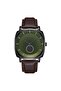 Men's Stainless Steel Black Watch, Brown Leather | Trn45bdg