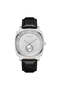 Men's Stainless Steel Watch, Black Leather Band | Tr45s