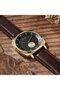 Men's Stainless Steel Gold Watch, Brown Leather | Trn45mbl - 5