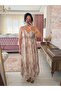 Snake-Printed Backless Strappy Maxi Chiffon Dress - 2