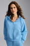 Lyka Women's Organic Cotton 3-Thread Ribbed Ornamental Label Detailed Regular Blue Sweatshirt - 5