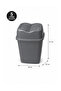 🗑️   5 Liter Glossy Anthracite Plastic Trash Can |   Double Opening Cover |   18X14X27 cm - 4