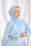 Twill Silk Scarf Micro Square Blue - 4