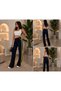 Women's Yellow Navy Blue Sweatpants - 2