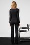 Lorelis Women's Stretchy Fabric Wide Leg Black Trousers with Stitching Detail - 6
