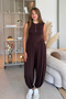 Comfortable Brown Shalwar Jumpsuit with Waist Detail - 8