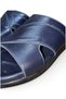 Genuine Leather Handmade Navy Blue Men's Slippers - 7