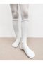 White Ribbed Ribbed Knee-Length Children's Pantyhose - Number Ten to School - 2