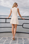 Women's Ribbed Knitwear Mini Dress Sleeveless Half Turtleneck - 2