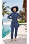 Atlas Elastic Waist Hijab Swimsuit Set of 4 with Bag and Bonnet Indigo - 2
