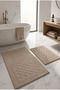 Bathroom Mat Set of 2 |   Machine Washable |   Stain-Resistant Toilet Set 60X100-40X60Cm