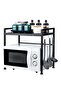 Kitchen Microwave Oven Stand and Storage Rack 40–64 × 36 × 45 cm, Space-Saving Multi-Tier Organizer with Utensil Hooks, Countertop Shelf for Appliances, Spice Containers, Cooking Tools, Plates and Dai - 4