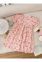 Girls Floral Print Smocked A-Line Dress - 5