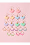 Set Of 10 - Heart Dangle and Hoop Earrings - 2