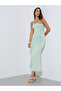 Green Solid Ruffle Details Maxi Dress - 3