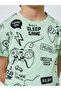 Boys Green Gaming Print Cotton T-Shirt and Shorts Set - 3