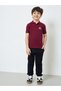 Boys Burgundy Regular Fit Cotton Polo T-Shirt - 2