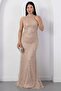 Halter neck beaded tulle dress 41091