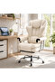 This home office/gaming chair is ergonomically designed with a footrest, adjustable backrest, padded armrests, and adjustable headrest and lumbar support. - 7