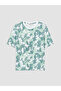 Vizyon New Season White Crew Neck Patterned Combed Cotton Men's T-Shirt - 4