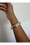 Awesome Bone Bracelet in Cream and Gold Colors, Elastic, Suitable for Any Wrist. - 2