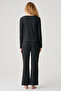 Pointel Fabric V-Neck Pajama Set with Placket Detail - 5