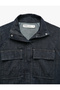 Cotton Comfortable Fit Pocket Detailed Buttoned Stand Collar Long Sleeve Denim Jacket - 3