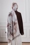 Antique Floral Patterned Soft Shawl Mink - 7