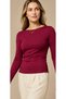 Women's Soft Texture Premium Quality Body-Conscious Boat Neck Tricot Blouse - 5