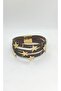 Stella Brown Leather Gold Star Magnet Bracelet (19 cm) - 2