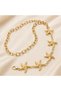 Gold Chain Belt Adjustable Metal Waist Belt with Starfish and Shell Sequins Detail - 2