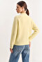 Women's Crew Neck Raglan Sleeve Knitted Patterned Soft Textured Knitwear Yellow Sweater - 8