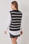 Women's Shirt Sleeve Detailed Knitwear Sweater Black White - 3