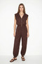 Women's Jacquard Patterned Hooded Pocketed Shalwar Bitter Brown Trousers Set