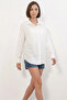 Women's Oversize Cut Linen Bebeyaz Shirt - 3