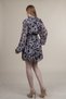 Women's Summer Coffee Color Ruffle Detailed V-Neck Chiffon Dress 50367 - 2